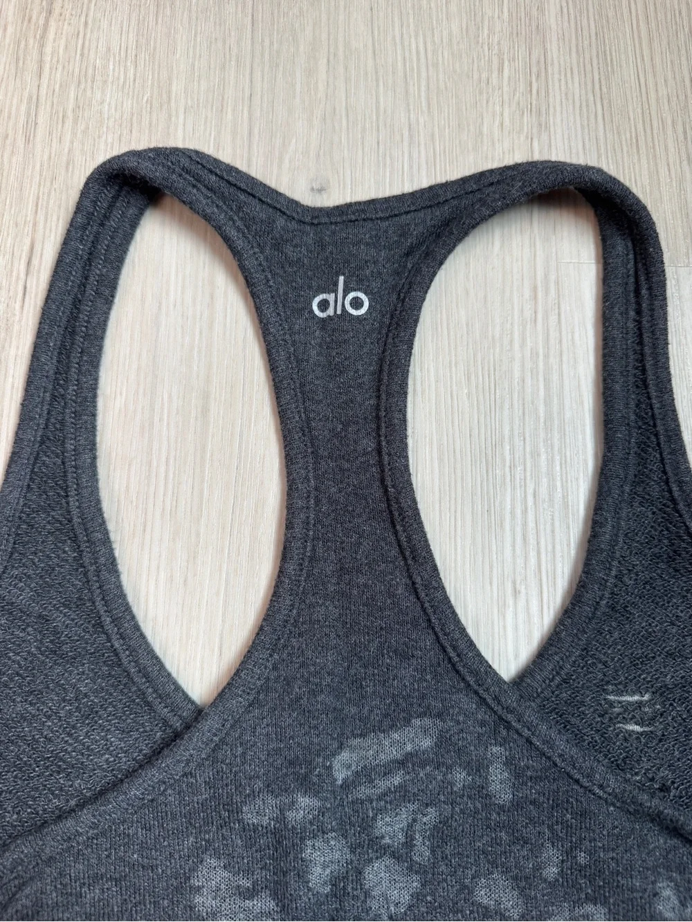 ALO Yoga Black Heather Racerback Tank Top